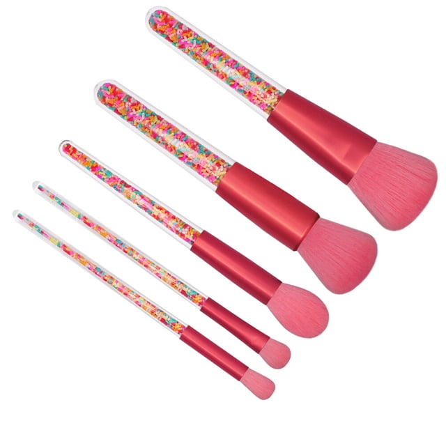 UPOUART 5Set Makeup Brushes Cosmetics Brush Set Candy Shaped Handle Fiber Material Charming Daily Use