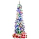 thumbnail image 1 of Árbol de Navidad Costway delgado preiluminado 120 cm flocado 100 luces LED, 1 of 6
