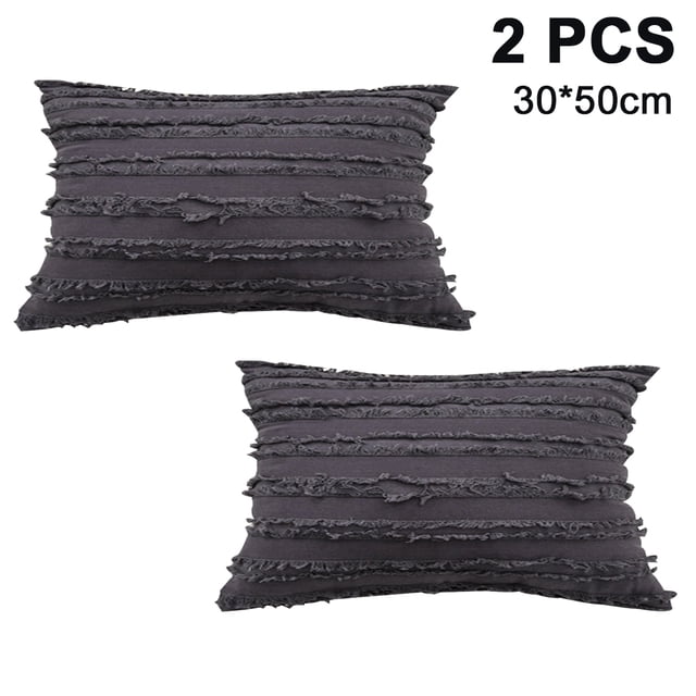 Juego de 2 fundas de cojín decorativas con flecos de borlas, fundas de almohada supersuaves, fundas de cojín decorativas con borlas para sofá, dormitorio, sala de estar Fokelyi 2034645-2