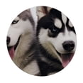 thumbnail image 2 of JEUXUS  Black Cream White Round Table Cloth with Elastic Edged Arctic Doggies Husky Waterproof Wipeable Round Table Cover for Indoor Patio Use Alaskan Malamute Fits up Diameter Tables, 2 of 7