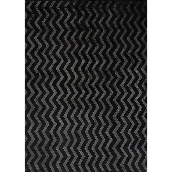 Ahgly Company Indoor Rectangle Mid-Century Modern Black Eel Black Oriental Area Rugs, 8' x 10'