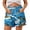 B_ Blue, variant on Women’s Tropical Floral Print Drawstring Shorts For Beach Days And Island Travel Getaways Red XXL