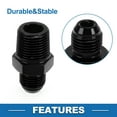 thumbnail image 4 of Unique Bargains Male Flare Reducer Hose Fitting Adapter TF-AN6-3/8 NPT Fuel Line Connector Aluminum Black, 4 of 6