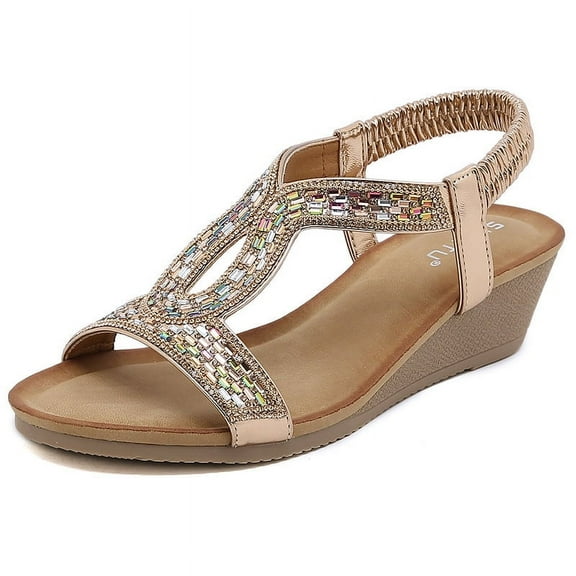 Women's Summer Sandals Casual Bohemia Gladiator Wedge Shoes Comfortable Ankle Strap Outdoor Platform Sandals