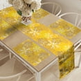 thumbnail image 2 of Ambesonne Yellow and White Table Runner & Placemats, Ornate Design, Placemat 4 pcs + Runner 12"x72", Marigold Yellow Tan, 2 of 2