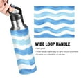 thumbnail image 4 of Blue Wavy Line Watercolor Sports Bottle with Straw Stainless Steel Water Jug Portable Thermal Cup Leak-proof 1000ML, 4 of 9