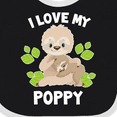 thumbnail image 4 of Inktastic Cute Sloth I Love My Poppy with Green Leaves Boys or Girls Baby Bib, 4 of 4