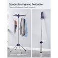 thumbnail image 2 of Clothes Drying Rack, 59.6 Inches High Folding Laundry Drying Rack With 3 Rotatable Arms For Hangers, 4 Legs, Stainless Steel, For 27 Pieces O, 2 of 4