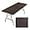 Brown, variant on VINGLI 6 Foot Plastic Folding Table Portable Long Table for Indoor Outdoor Use Rectangular with Carrying Handle,Rattan Patterned HDPE Tabletop, Brown