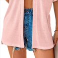 thumbnail image 4 of Cárdigan de Corta para Mujer, Cárdigan de Verano, Informal, Holgado, para Playa, con Dobladillo Curvo. Rosa S, 4 of 7