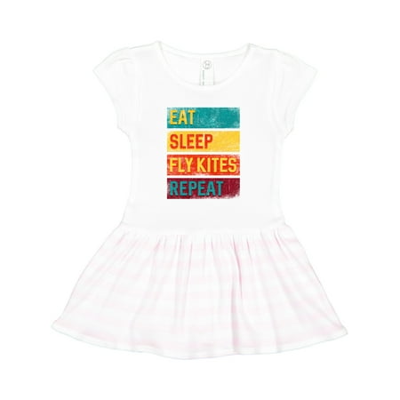 

Inktastic Kite Flying Eat Sleep Fly Kite Repeat Gift Toddler Girl Dress