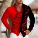 thumbnail image 1 of Camisa de verano para hombre con estampado de símbolo de instrumento musical, cuello tipo cárdigan, camisa informal de calle de un solo pecho, 1 of 6