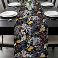 thumbnail image 2 of Wildflowers Blossom Table Runner 72 Inch Long Dresser Scarves Linen Tablerunners Black Spring Garden Botanical Floral Dining Kitchen Burlap Table Setting Decor for Party Holiday Coffee, 13"x72", 2 of 6