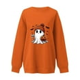 thumbnail image 5 of Sentmoon Hauts à Manches Longues pour Femmes Décontracté Grande Taille Col Rond T-Shirts d'Halloween Amples avec Imprimé Vêtements d'Automne pour Femmes Hiver Délicieux pour Fêtes et Événements Costume Orange P, 5 of 5