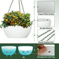 thumbnail image 3 of 2 Pack Hanging Planters for Indoor Outdoor Plants, 9 Inch Flower Pots with Drainage Holes and Chains, Plastic Hanging Baskets with S-Hooks and Ceiling Hooks for Home and Garden Decor（White）, 3 of 8