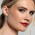 thumbnail image 4 of Gem Stone King 14K Two Tone Gold Green Nano Emerald and Lab Grown Diamond Earrings for Women | 1.36 Cttw | Gemstone May Birthstone | Heart Shape 5MM, 4 of 6