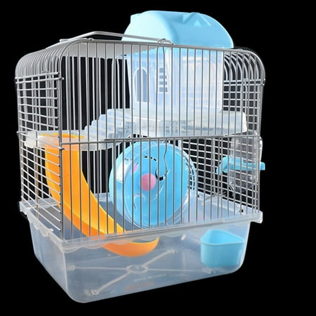 Plastic Hamster Cage Set 2-Tier Portable Hamster Carrier Plastic ... - Hamster Habitat Kits With Licensed Carts
