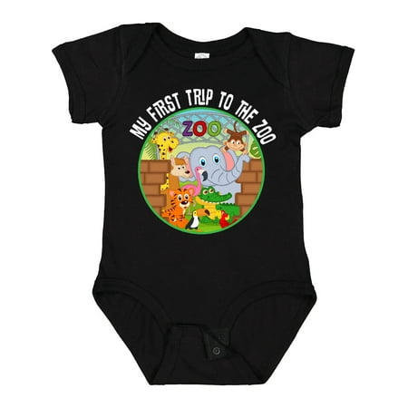 

Inktastic 1st Trip to Zoo Animals Outfit Gift Baby Boy or Baby Girl Bodysuit