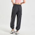 thumbnail image 3 of SWSMCLT Women's High Waisted Pants Jogger Comfy Drawstring Workout Summer Lightweight Sweatpants Joggers Gym Long Baggy Dark Grey Medium, 3 of 4
