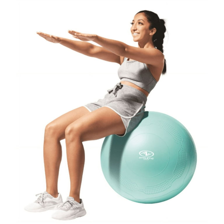 Athletic Works 55cm Yoga Ball, Anti-Burst, Exercises Poses Embossed