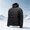 Black Coats for Men, variant on Mens Lightweight Packable Hooded Down Puffer Jacket Horizontal Quilt Full Zip Side Pocket Thin Warm Outerwear for Travel Outdoor Cold Weather Black XXXXL