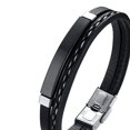 thumbnail image 2 of Brazalete de acero inoxidable Hugo Negro 8,27 pulgadas, 2 of 10