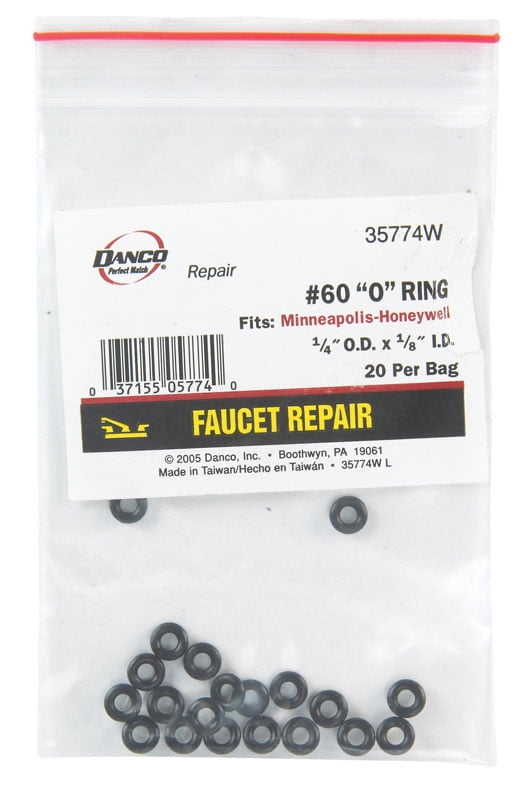 Danco 35774W Durable Rubber #60 Faucet O-Ring 1/4 x 1/8 x 1/16 in