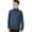 Blue, variant on Apparel 8763 Youth Space Dye Performance Pullover-Black-S