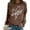 02_Brown, variant on HNMKIU Women's Fashion Casual Solid Color Loose Fit Long Sleeve Letter Print Round Neck Crewneck Sweatshirt,02_Blue,L
