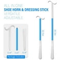 thumbnail image 3 of Extra Long 355 Inch Dressing Aid Tool Adjustable Shoe Horn and Sock Remover Helper for Effortless Dressing Assistance, 3 of 7