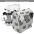 thumbnail image 2 of Cat Stand Mixer Cover, Hipster Cats with Glasses Sleeping Stars Geometric Kitty Animals Birthday, Kitchen Appliance Organizer Bag Cover with Pockets, 5 Quarts, Yellow White Grey, by Ambesonne, 2 of 4