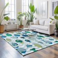 thumbnail image 3 of Area Rugs 3'x5', Blue Fishes Carpet Runner Indoor Outdoor Rugs Home Decor Aesthetic, Cartoon Coastal Ocean Fish Striped Wooden Non Slip Mats Washable Accent Rug for Living Room Bedroom, 3 of 8