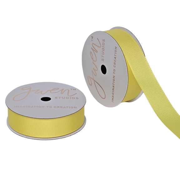 Gwen Studios 7/8" Brite Yellow Grosgrain Ribbon, 6 Yards