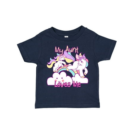 

Inktastic My Aunt Loves Me Unicorn Gift Toddler Toddler Girl T-Shirt