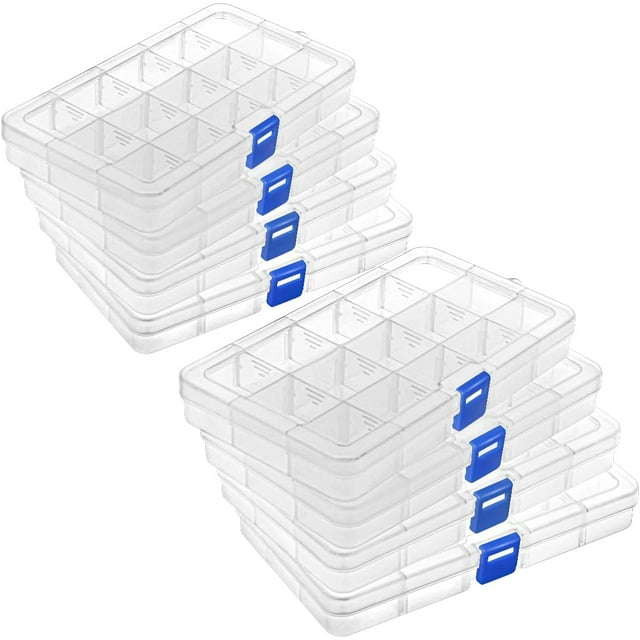 Bead Organizer Box Plastic Organizer Box with Dividers Beads Organizers and Storage Tackle Box Small Parts Organizer Bead Storage ( grid )