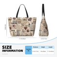 thumbnail image 4 of Disketp Abstract Coffee Pattern With Letters Bolsa de Playa de Gran Capacidad, Bolso Impermeable y a Prueba de Arena para Mujer, Ideal para Playa, Piscina y Natación, 4 of 7