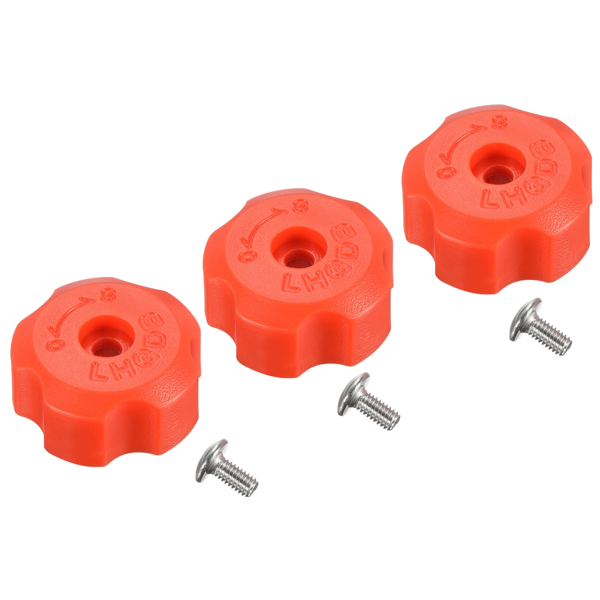 Unique Bargains 33x15mm Gas Grill Control Knob 3 Pack Plastic Replacement Knobs Rotating Switch for Gas Grill Stove Burner Red