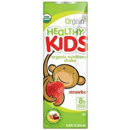 Orgain Healthy Kids Strawberry Organic Nutritional Shake, 8.25 Fl Oz