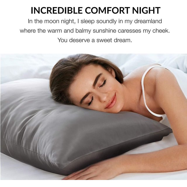 Funda de almohada de satén para el cabello y la piel, paquete de 2 - Fundas de almohada de tamaño estándar - Fundas de almohada de satén con cierre de sobre