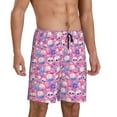 thumbnail image 2 of Kdxio Skull Blue Flower Print Mens Sleep Shorts Bottoms Soft Comfy Pajama Wear Pants with Drawstring Pockets, 2 of 5