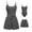 Grey, variant on Matching Sets Women Clothing Summer Shorts Suit Ribbed Crew Neck Vacation Outfits,Black,M