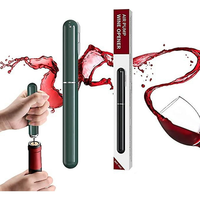 Corkscrew, Air Pressure Corkscrew, Compressed Air Corkscrew with Foil Cutter, Stainless Steel Bottle Opener, Perfect Gift Idea for Men and Women (Gree