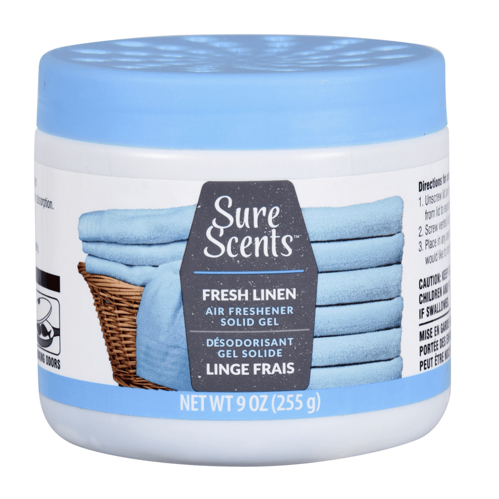 Solid Gel Air Fresheners 9 oz Fresh Linen Odor Eliminator Gel Eliminates Odor in Bathrooms