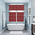 thumbnail image 3 of Red Boho Kitchen Curtains Sets for Windows 36 Inch Length, Vintage Country Ethnic Abstract Flowers Art Rod Pocket Window Treatments Tier Curtains and Valances Set for Bedroom/Bathroom, 3 of 8