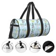 thumbnail image 2 of Saiise Chat Dessin Animé pour Sac de Voyage Rond Grande Capacité Sac de Sport Pliable Léger en Toile, 2 of 5