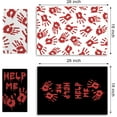 thumbnail image 2 of Halloween Bloody Hand Prints Kitchen Dish Towels Set of 2, Red White Horror Scary Help Me Run Drying Hand Towel Baking Cooking Cloth, Creepy Home Decoration 18 x 26 Inches, 2 of 6