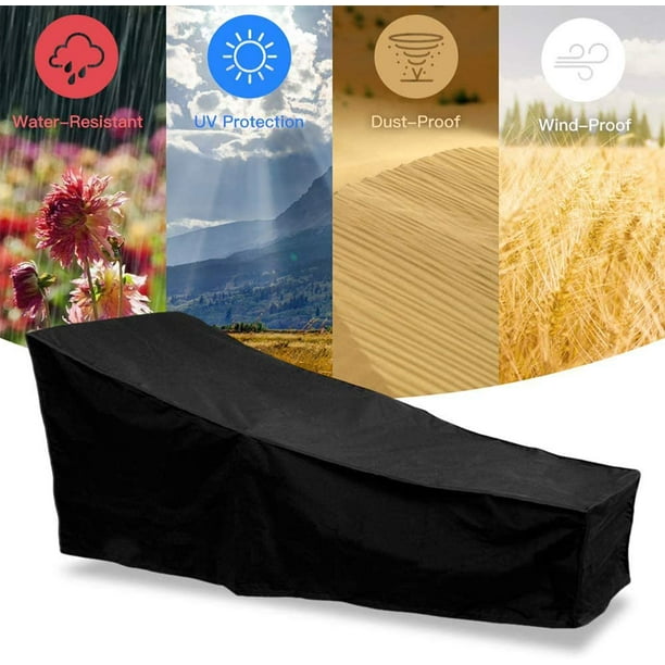 SHENMO Housse de mobilier d'extérieur en tissu Oxford 210D – Housse  anti-poussière et imperméable pour jardin – Noir 1 pièce 