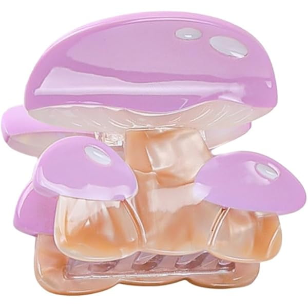 wonima11 Novelty Mushroom Hair Clip,Acetate Claw Clips,Hair Clips for Women,Purple