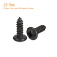 thumbnail image 3 of Unique Bargains 1/4 x 5/8' Phillips Pan Head Self-tapping Screw, 25pack 304 Stainless Steel Round Head Wood Screw (Black), 3 of 6