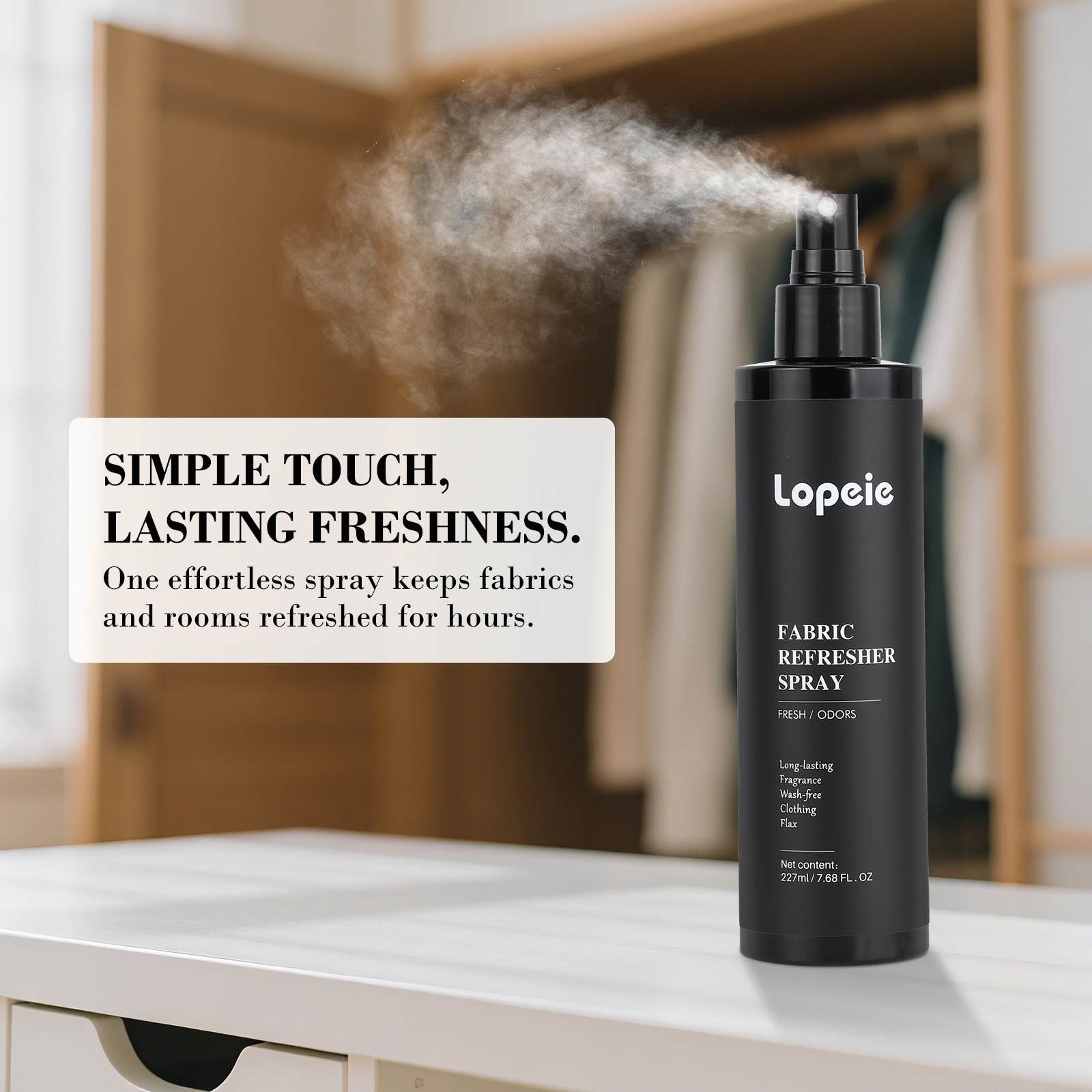 Lopeie Fabric Refresher & Room Spray - Non-Toxic,Pet & Kid Safe, Long-Lasting Fresh Scent(8oz)